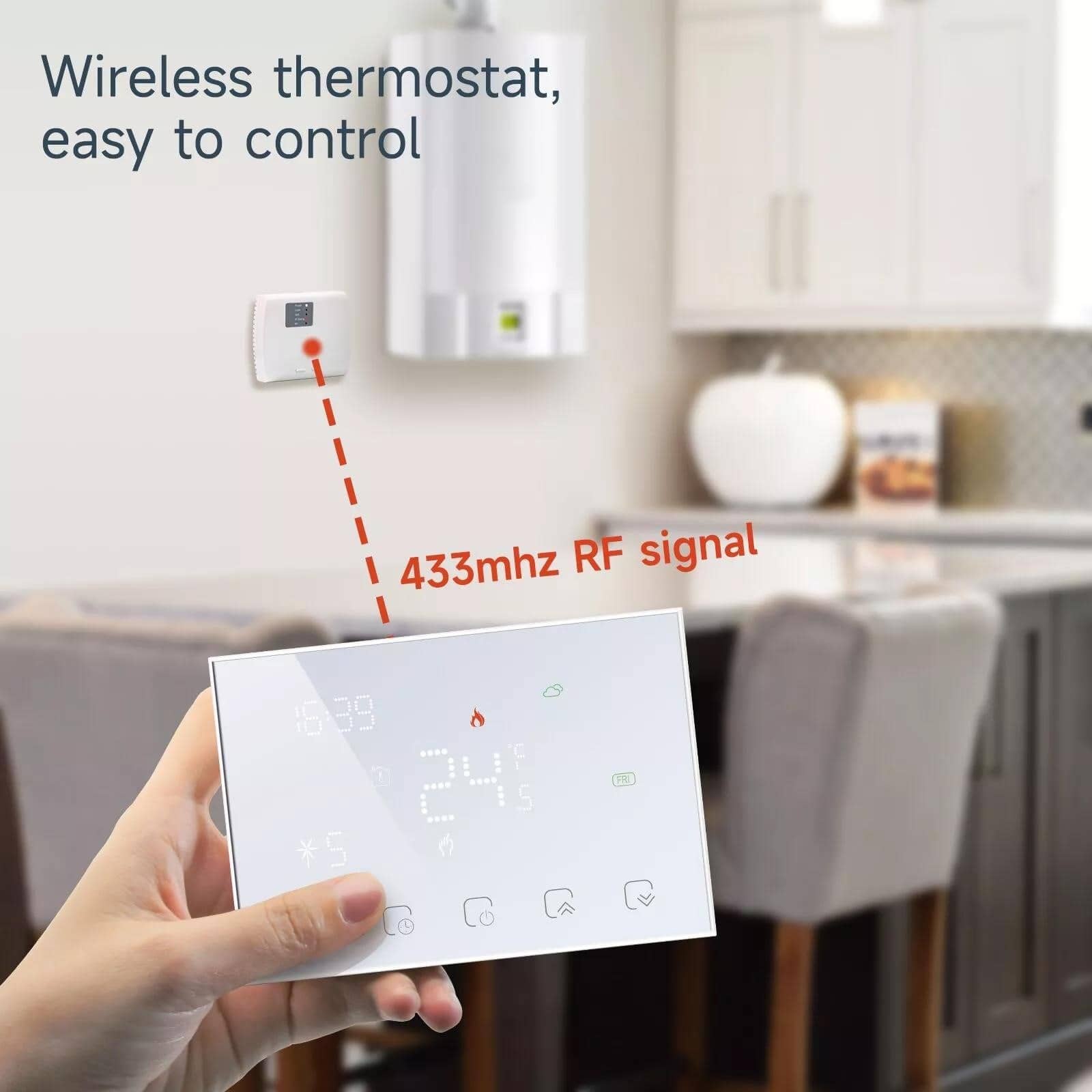 Beok Tuya RF безжичен термостат WIFI Температурен контролер за газов ...