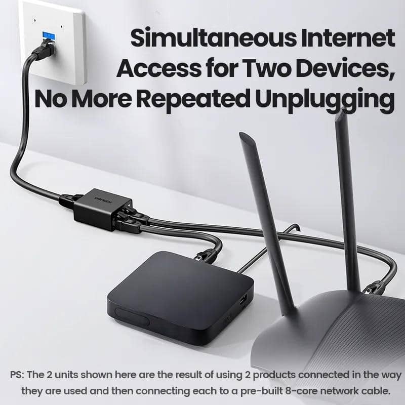 UGREEN RJ45 сплитер 1 към 2 Ethernet адаптер Интернет мрежов кабелен ...